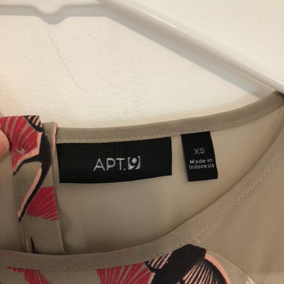 APT. 9 Taupe Pink Black Bird Animal Print Sleeveless Button Back Tank Blouse XS - Picture 5 of 14